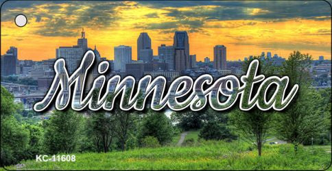 Minnesota City Skyline Sunset Key Chain KC-11608