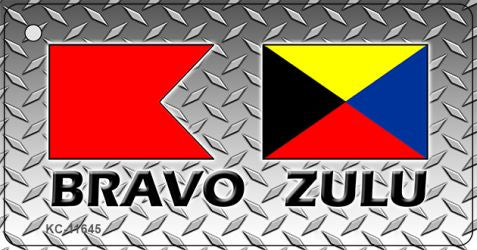 Bravo Zulu Novelty Metal Key Chain KC-11645