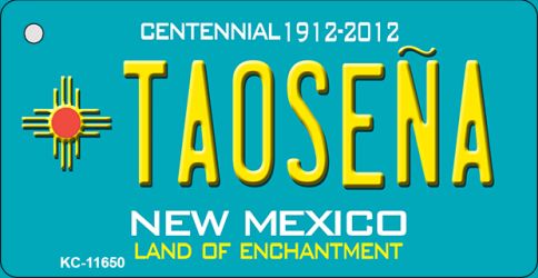 Taosena Teal New Mexico Novelty Metal Key Chain KC-11650