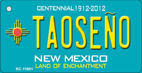 Taoseno Teal New Mexico Novelty Metal Key Chain KC-11651