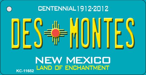 Des Montes Teal New Mexico Novelty Metal Key Chain KC-11652