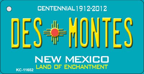 Des Montes Teal New Mexico Novelty Metal Key Chain KC-11652