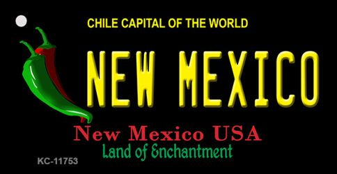 New Mexico Black New Mexico Novelty Metal Key Chain KC-11753