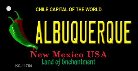 Albuquerque Black New Mexico Novelty Metal Key Chain KC-11754