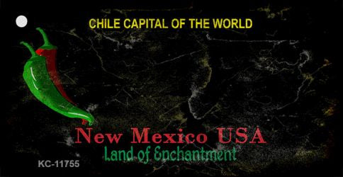 New Mexico Black Rusty Blank Key Chain KC-11755