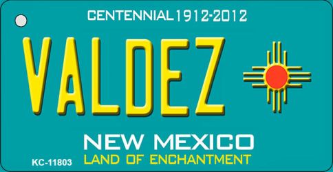 Valdez Teal New Mexico Novelty Metal Key Chain KC-11803