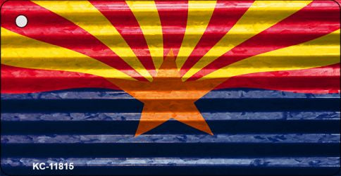 Arizona Flag Corrugated Novelty Metal Key Chain KC-11815