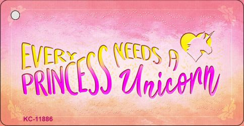 Princess and Unicorn Novelty Metal Key Chain KC-11886