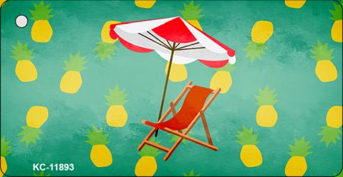 Chair and Umbrella Novelty Metal Key Chain KC-11893