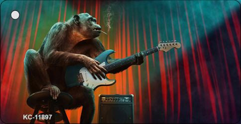 Monkey with Guitar Novelty Metal Key Chain KC-11897