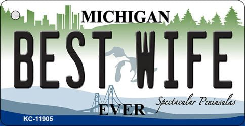 Michigan Best Wife Novelty Metal Key Chain KC-11905