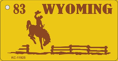 Wyoming Yellow State Blank Novelty Metal Key Chain KC-11925