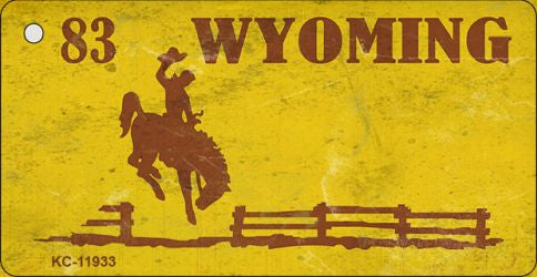 Wyoming Yellow Rusty Novelty Metal Key Chain KC-11933