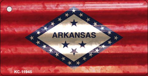 Arkansas Corrugated Flag Novelty Key Chain KC-11945