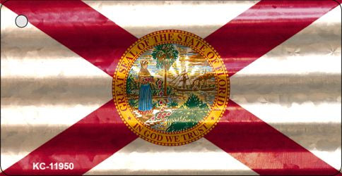 Florida Corrugated Flag Novelty Key Chain KC-11950