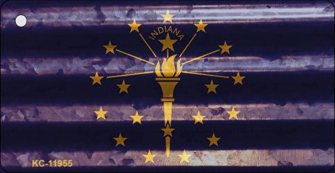 Indiana Corrugated Flag Novelty Key Chain KC-11955