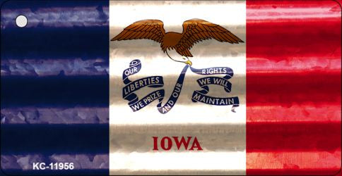 Iowa Corrugated Flag Novelty Key Chain KC-11956