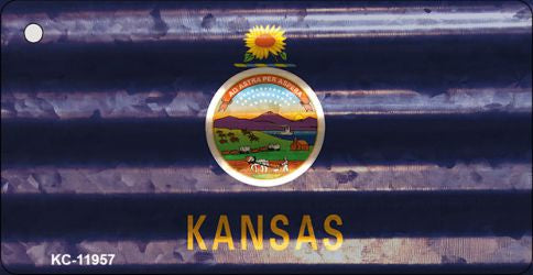 Kansas Corrugated Flag Novelty Key Chain KC-11957
