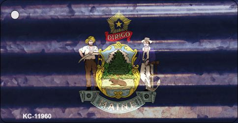 Maine Corrugated Flag Novelty Key Chain KC-11960