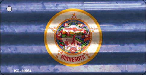Minnesota Corrugated Flag Novelty Key Chain KC-11964