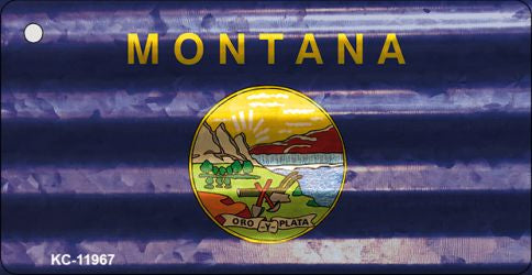 Montana Corrugated Flag Novelty Key Chain KC-11967