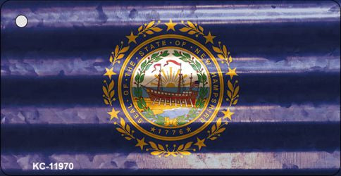 New Hampshire Corrugated Flag Novelty Key Chain KC-11970