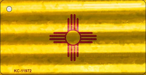 New Mexico Corrugated Flag Novelty Key Chain KC-11972