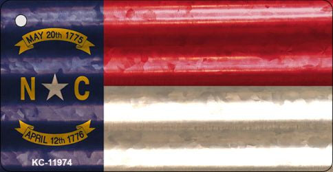 North Carolina Corrugated Flag Novelty Key Chain KC-11974