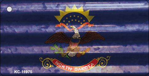 North Dakota Corrugated Flag Novelty Key Chain KC-11975