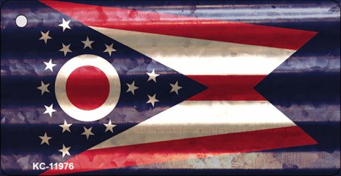 Ohio Corrugated Flag Novelty Key Chain KC-11976