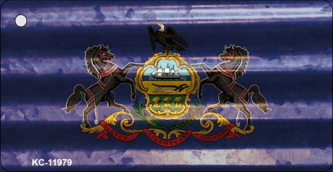 Pennsylvania Corrugated Flag Novelty Key Chain KC-11979