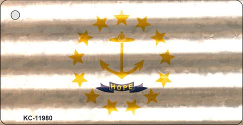 Rhode Island Corrugated Flag Novelty Key Chain KC-11980