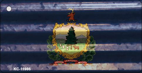 Vermont Corrugated Flag Novelty Key Chain KC-11986