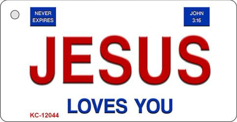 Jesus Loves You Novelty Metal Key Chain KC-12044