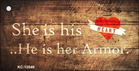 His Heart Her Armor Novelty Metal Key Chain KC-12046