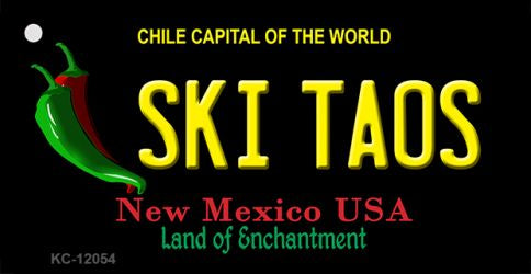 Ski Taos Black New Mexico Novelty Metal Key Chain KC-12054