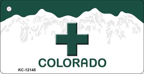 Marajuana Cross Colorado Novelty Metal Key Chain KC-12145