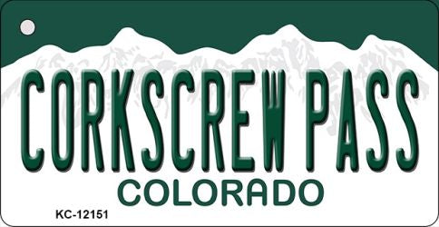 Corkscrew Pass Colorado Novelty Metal Key Chain KC-12151