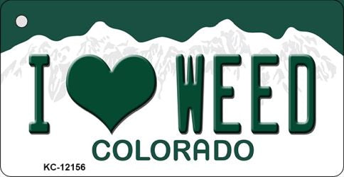 I Love Weed Colorado Novelty Metal Key Chain KC-12156