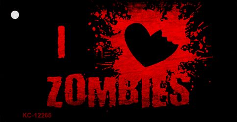 I Love Zombies Novelty Metal Key Chain KC-12265
