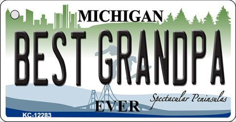 Michigan Best Grandpa Novelty Metal Key Chain KC-12283