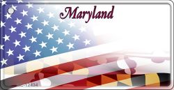 Maryland with American Flag Novelty Metal Key Chain KC-12434