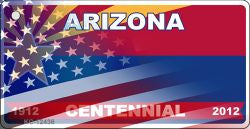 Arizona with American Flag Novelty Metal Key Chain KC-12436