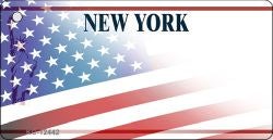 New York with American Flag Novelty Metal Key Chain KC-12442