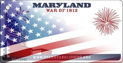 Maryland with American Flag Novelty Metal Key Chain KC-12443