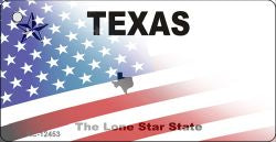 Texas with American Flag Novelty Metal Key Chain KC-12453