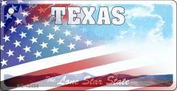 Texas with American Flag Novelty Metal Key Chain KC-12454