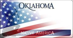 Oklahoma with American Flag Novelty Metal Key Chain KC-12455
