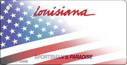 Louisiana with American Flag Novelty Metal Key Chain KC-12458