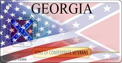 Georgia with American Flag Novelty Metal Key Chain KC-12466